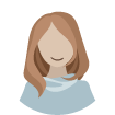 Illustration einer Frau mit langen, braunen Haaren und lächelndem Gesicht